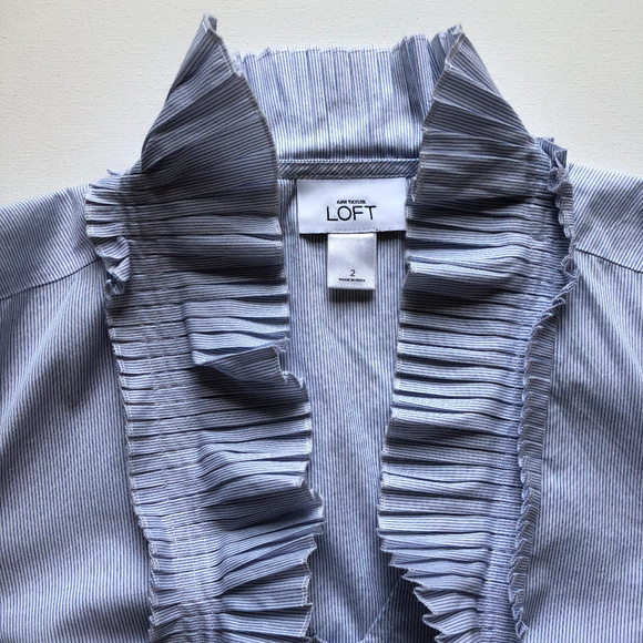 ✖️LAST CALL! LOFT Long Slv Button-Up, sz 2 - Picture 4 of 5